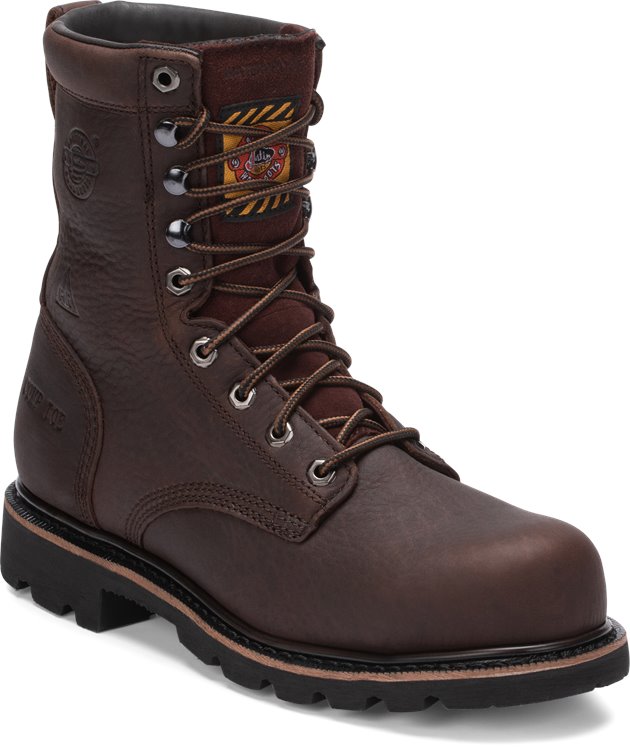 Justin boots miner on sale leather work boots